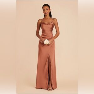 Birdy Grey Lydia Dress in Matte Satin Terracotta Size Small